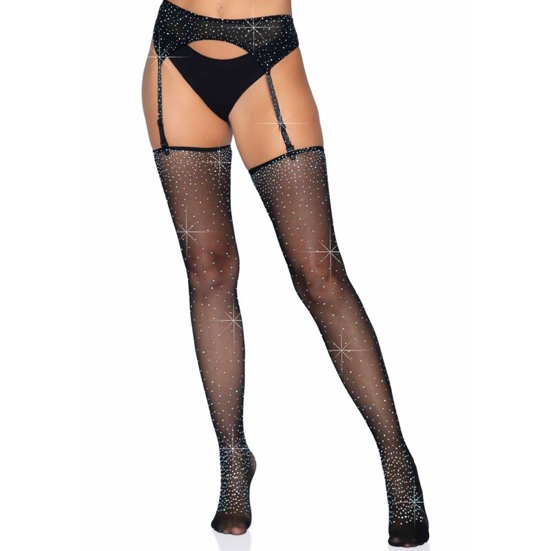 Imagen que nos facilita LEG AVENUE SETS de su producto erótico LEG AVENUE - MEDIAS BRILLANTES CON LIGUERO TALLA ÚNICA para nuestra categoría "MODA & LENCERÍA|Lencería Mujer|Lencería Picante|Medias con Liguero".