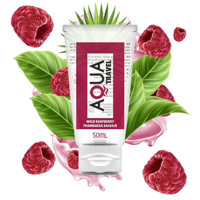 Imagen que nos facilita AQUA TRAVEL de su producto erótico AQUA TRAVEL - LUBRICANTE BASE AGUA SABOR FRAMBUESA SALVAJE - 50 ML para nuestra categoría "DROGUERÍA |Lubricantes|Con deliciosos Sabores".