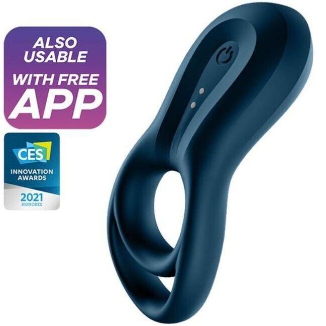 Imagen que nos facilita SATISFYER CONNECT de su producto erótico SATISFYER - EPIC DUO ANILLO VIBRADOR APP AZUL para nuestra categoría "JUGUETES BIENESTAR |Juguetes para Hombres|Accesorios para el pene|Anillos Pene|Anillos con Vibración".