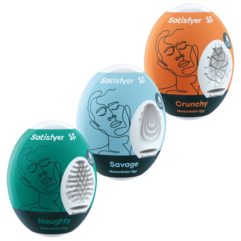 Imagen que nos facilita SATISFYER EGGS de su producto erótico SATISFYER - 3 HUEVOS MASTURBADORES NAUGHTY