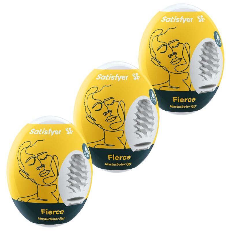 Imagen que nos facilita SATISFYER EGGS de su producto erótico SATISFYER - 3 HUEVOS MASTURBADORES FIERCE para nuestra categoría "JUGUETES BIENESTAR |Kits juguetes sexuales".