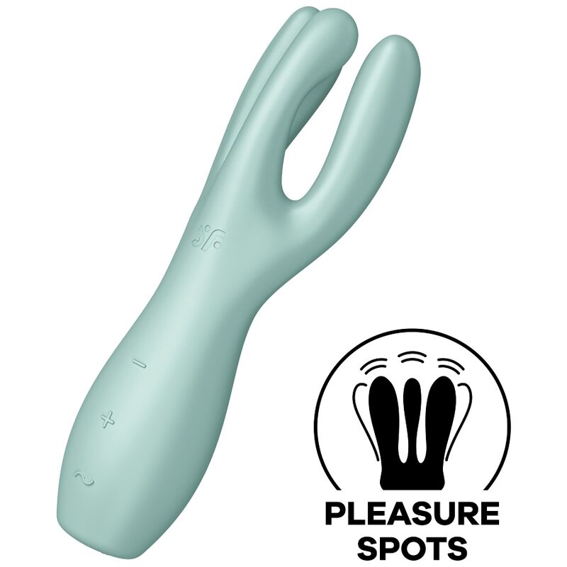 Imagen que nos facilita SATISFYER VIBRATOR de su producto erótico SATISFYER - THREESOME 3 VIBRADOR VERDE para nuestra categoría "JUGUETES BIENESTAR |Juguetes para Mujeres|Estimuladores|Para Clítoris".