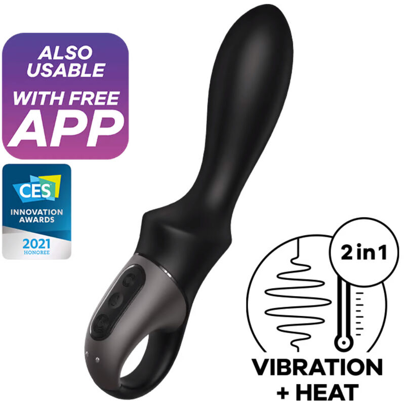 Imagen que nos facilita SATISFYER CONNECT de su producto erótico SATISFYER - HEAT CLIMAX VIBRADOR ANAL APP NEGRO para nuestra categoría "JUGUETES BIENESTAR |Vibradores|Vibradores con APP".