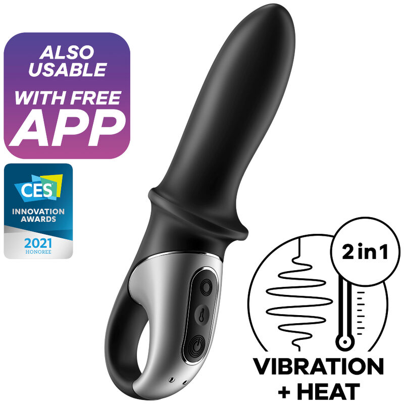 Imagen que nos facilita SATISFYER CONNECT de su producto erótico SATISFYER - HOT PASSION VIBRADOR ANAL APP NEGRO para nuestra categoría "JUGUETES BIENESTAR |Vibradores|Vibradores con APP".
