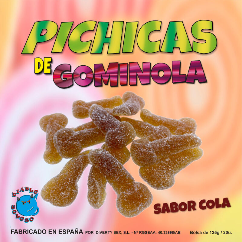 Imagen que nos facilita DIABLO GOLOSO de su producto erótico DIABLO GOLOSO - PICHITAS DE GOMINOLA COLA para nuestra categoría "ARTÍCULOS VARIOS|Dulces|Golosinas Divertidas".