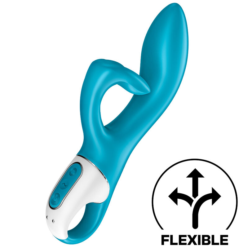 Imagen que nos facilita SATISFYER VIBRATOR de su producto erótico SATISFYER - EMBRACE ME VIBRADOR PUNTO G TURQUESA para nuestra categoría "JUGUETES BIENESTAR |Vibradores|Vibradores Rabbit".