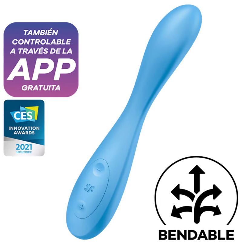 Imagen que nos facilita SATISFYER CONNECT de su producto erótico SATISFYER - G-SPOT FLEX 4+ MULTI VIBRADOR APP AZUL para nuestra categoría "JUGUETES BIENESTAR |Vibradores|Vibradores con APP".