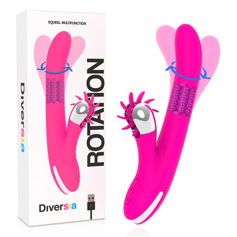 Imagen que nos facilita DIVERSIA de su producto erótico DIVERSIA - BUNNY ROTATION 24 CM para nuestra categoría "JUGUETES BIENESTAR |Vibradores|Rotadores y vibradores".