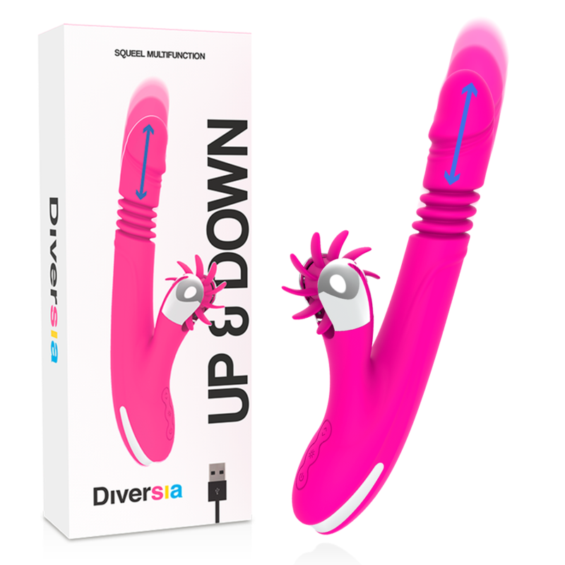Imagen que nos facilita DIVERSIA de su producto erótico DIVERSIA - BUNNY UP & DOWN 24 CM para nuestra categoría "JUGUETES BIENESTAR |Vibradores|Rotadores y vibradores".