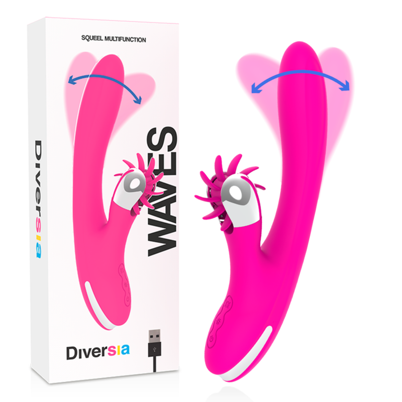 Imagen que nos facilita DIVERSIA de su producto erótico DIVERSIA - BUNNY WAVES 24 CM para nuestra categoría "JUGUETES BIENESTAR |Vibradores|Rotadores y vibradores".