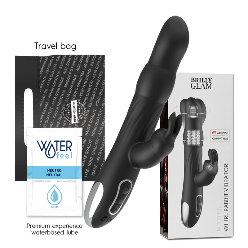 Imagen que nos facilita BRILLY GLAM de su producto erótico BRILLY GLAM - MOEBIUS RABBIT VIBRATOR & ROTATOR COMPATIBLE CON WATCHME WIRELESS TECHNOLOGY para nuestra categoría "JUGUETES BIENESTAR |Vibradores|Vibradores control remoto".
