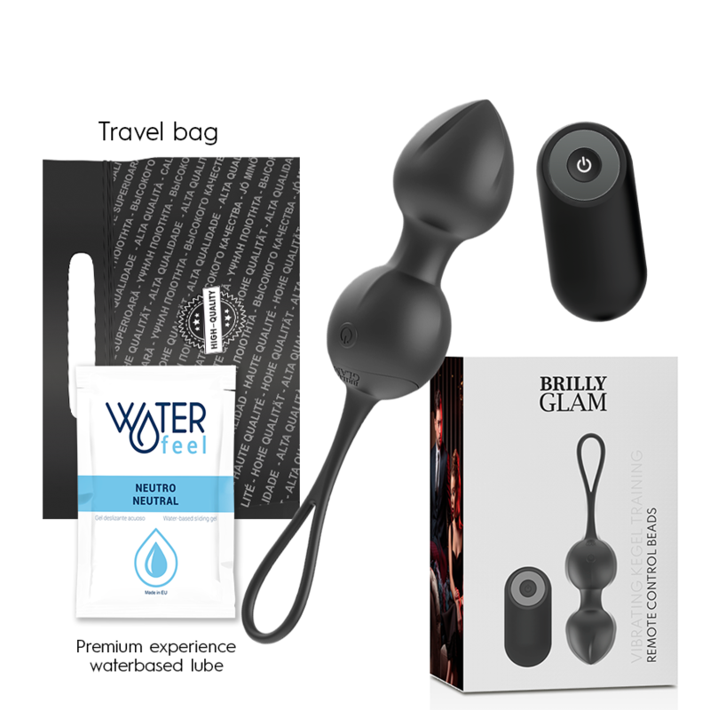 Imagen que nos facilita BRILLY GLAM de su producto erótico BRILLY GLAM - VIBRATING KEGEL BEADS CONTROL REMOTO para nuestra categoría "JUGUETES BIENESTAR |Vibradores|Vibradores control remoto".