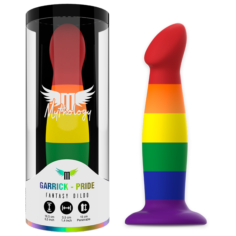 Imagen que nos facilita MYTHOLOGY FANTASY DILDO de su producto erótico MYTHOLOGY - HER GARRICK PRIDE DILDO para nuestra categoría "JUGUETES BIENESTAR |Juguetes para Hombres|Masturbadores varios".
