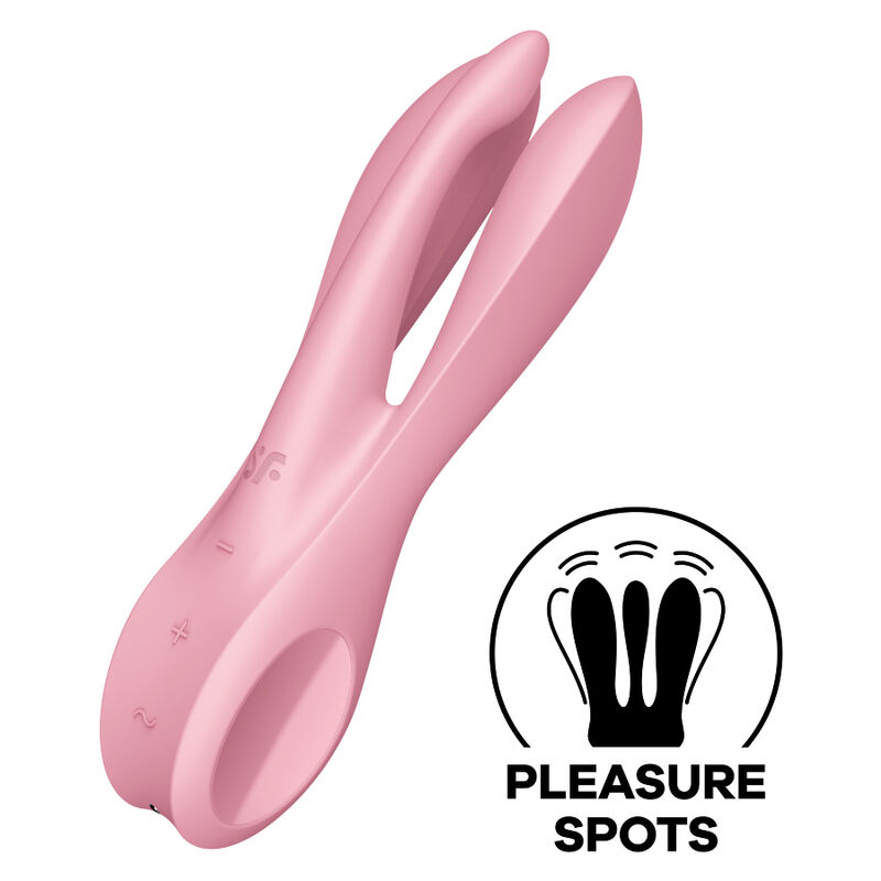 Imagen que nos facilita SATISFYER VIBRATOR de su producto erótico SATISFYER - THREESOME 1 VIBRADOR ROSA para nuestra categoría "JUGUETES BIENESTAR |Juguetes para Mujeres|Estimuladores|Para Clítoris".