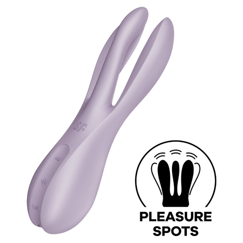 Imagen que nos facilita SATISFYER VIBRATOR de su producto erótico SATISFYER - THREESOME 2 VIBRADOR VIOLETA para nuestra categoría "JUGUETES BIENESTAR |Juguetes para Mujeres|Estimuladores|Para Clítoris".