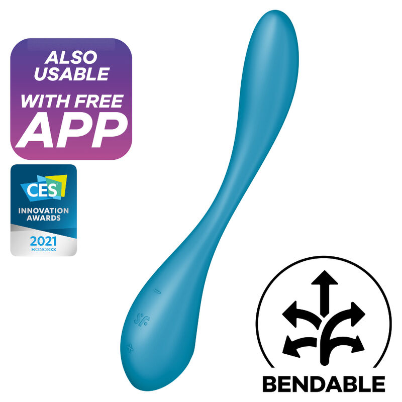 Imagen que nos facilita SATISFYER VIBRATOR de su producto erótico SATISFYER - G-SPOT FLEX 5 MULTI VIBRADOR AZUL para nuestra categoría "JUGUETES BIENESTAR |Vibradores|Vibradores con APP".
