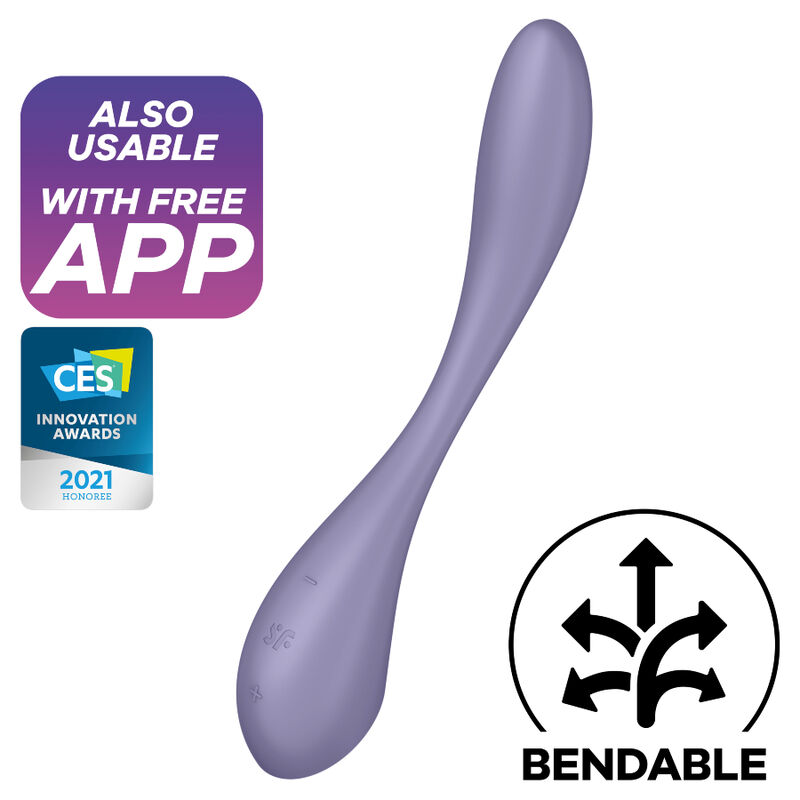 Imagen que nos facilita SATISFYER VIBRATOR de su producto erótico SATISFYER - G-SPOT FLEX 5 MULTI VIBRADOR LILA para nuestra categoría "JUGUETES BIENESTAR |Vibradores|Vibradores con APP".