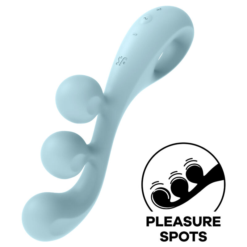 Imagen que nos facilita SATISFYER VIBRATOR de su producto erótico SATISFYER - TRI BALL 2 MULTI VIBRADOR AZUL para nuestra categoría "JUGUETES BIENESTAR |Vibradores|Vibradores Rabbit".