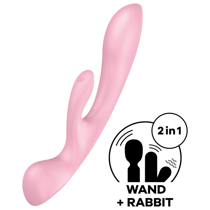 Imagen que nos facilita SATISFYER VIBRATOR de su producto erótico SATISFYER - TRIPLE OH VIBRADOR HÍBRIDO ROSA para nuestra categoría "JUGUETES BIENESTAR |Vibradores|Vibradores Rabbit".