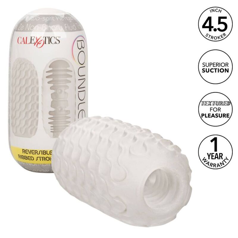 Imagen que nos facilita CALEXOTICS de su producto erótico CALEXOTICS - REVERSIBLE RIBBED STROKER para nuestra categoría "JUGUETES BIENESTAR |Juguetes para Hombres|Vaginas con vibración".