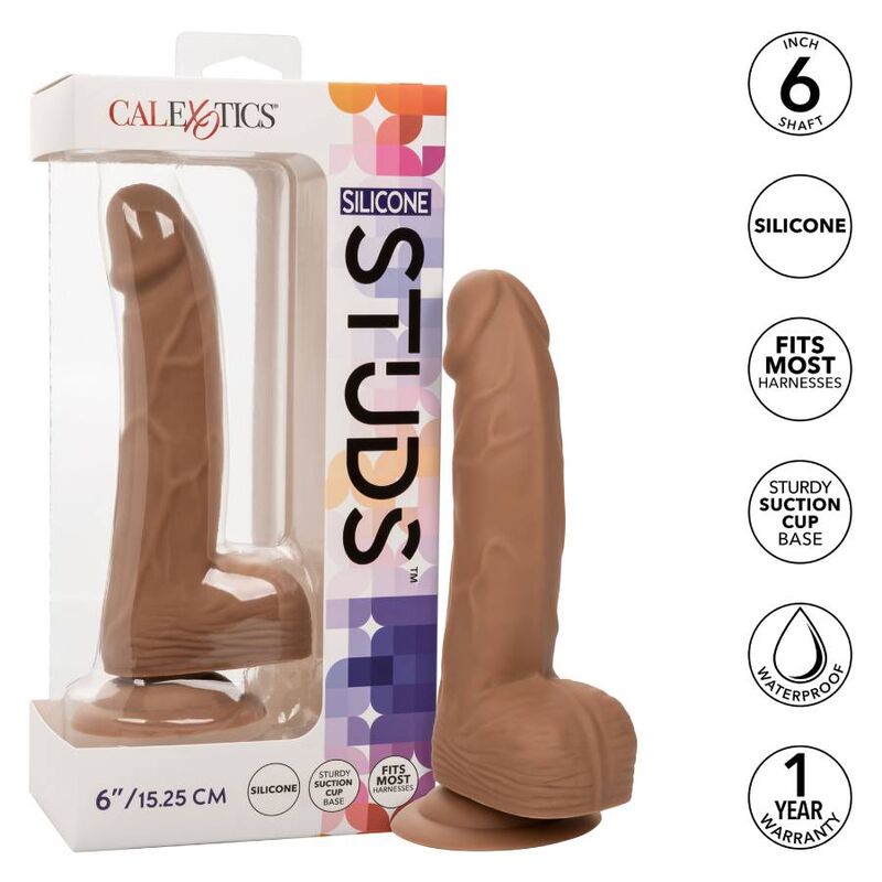 Imagen que nos facilita CALEXOTICS de su producto erótico CALEXOTICS - SILICONE STUDS 15.24 CM BROWN para nuestra categoría "JUGUETES BIENESTAR |Dildos sin Vibración".