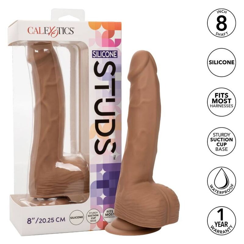 Imagen que nos facilita CALEXOTICS de su producto erótico CALEXOTICS - SILICONE STUDS 20.32 CM BROWN para nuestra categoría "JUGUETES BIENESTAR |Dildos sin Vibración".