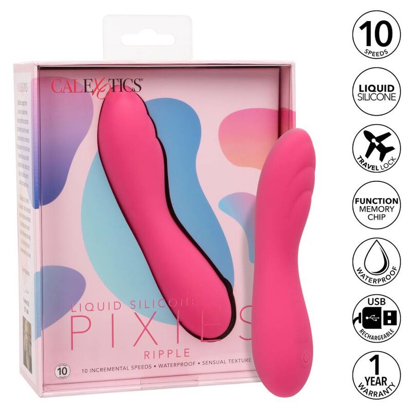 Imagen que nos facilita CALEXOTICS de su producto erótico CALEXOTICS - PIXIES RIPPLE ROSA para nuestra categoría "JUGUETES BIENESTAR |Vibradores|Vibradores Clasicos anales o vaginales".