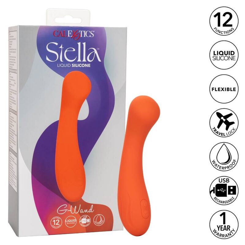 Imagen que nos facilita CALEXOTICS de su producto erótico CALEXOTICS - STELLA G-WAND NARANJA para nuestra categoría "JUGUETES BIENESTAR |Juguetes para Mujeres|Estimuladores|Para Clítoris".
