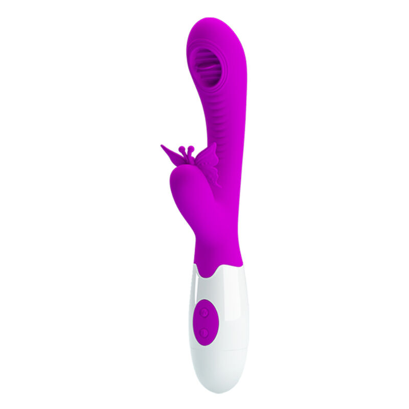 Imagen que nos facilita PRETTY LOVE de su producto erótico PRETTY LOVE - MOTH LICKING & VIBRATING LILA para nuestra categoría "JUGUETES BIENESTAR |Vibradores|Vibradores control remoto".