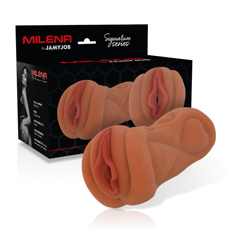 Imagen que nos facilita CYBER GIRLS BY JAMYJOB de su producto erótico JAMYJOB SIGNATURE - MASTURBADOR MILENA VAGINA para nuestra categoría "JUGUETES BIENESTAR |Juguetes para Hombres|Vaginas con vibración".