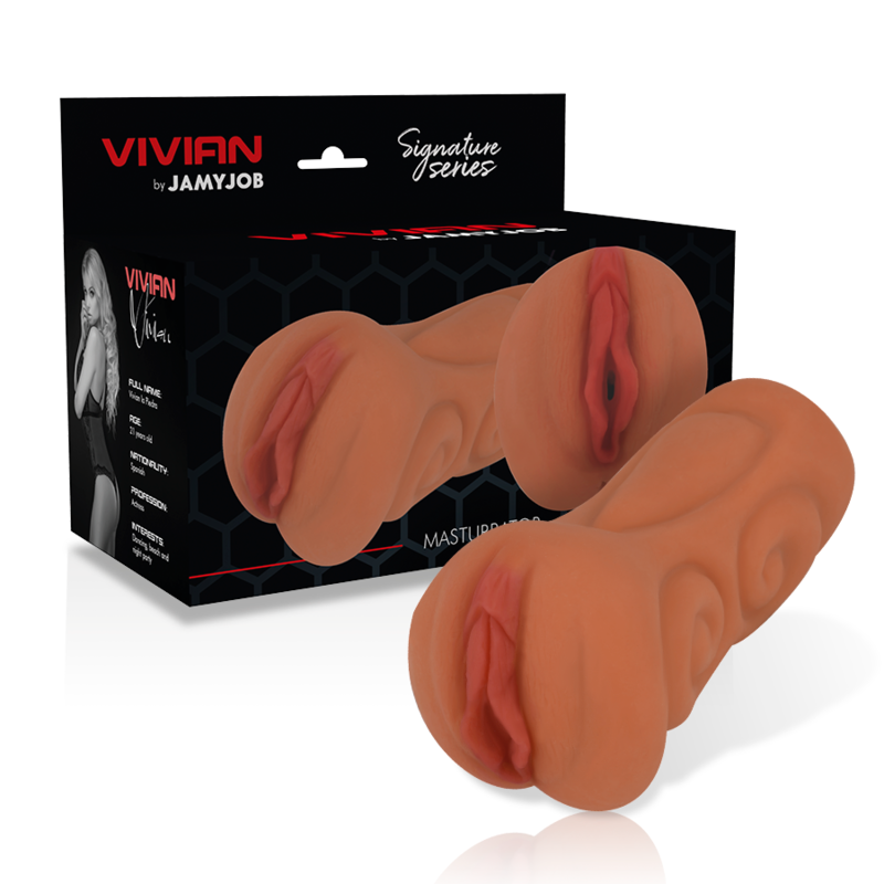Imagen que nos facilita CYBER GIRLS BY JAMYJOB de su producto erótico JAMYJOB SIGNATURE - MASTURBADOR VIVIAN VAGINA para nuestra categoría "JUGUETES BIENESTAR |Juguetes para Hombres|Vaginas con vibración".