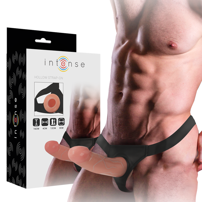 Imagen que nos facilita INTENSE COUPLES TOYS de su producto erótico INTENSE - ARNÉS HUECO CON DILDO 16 X 3 CM para nuestra categoría "JUGUETES BIENESTAR |Arneses|Arneses Huecos".