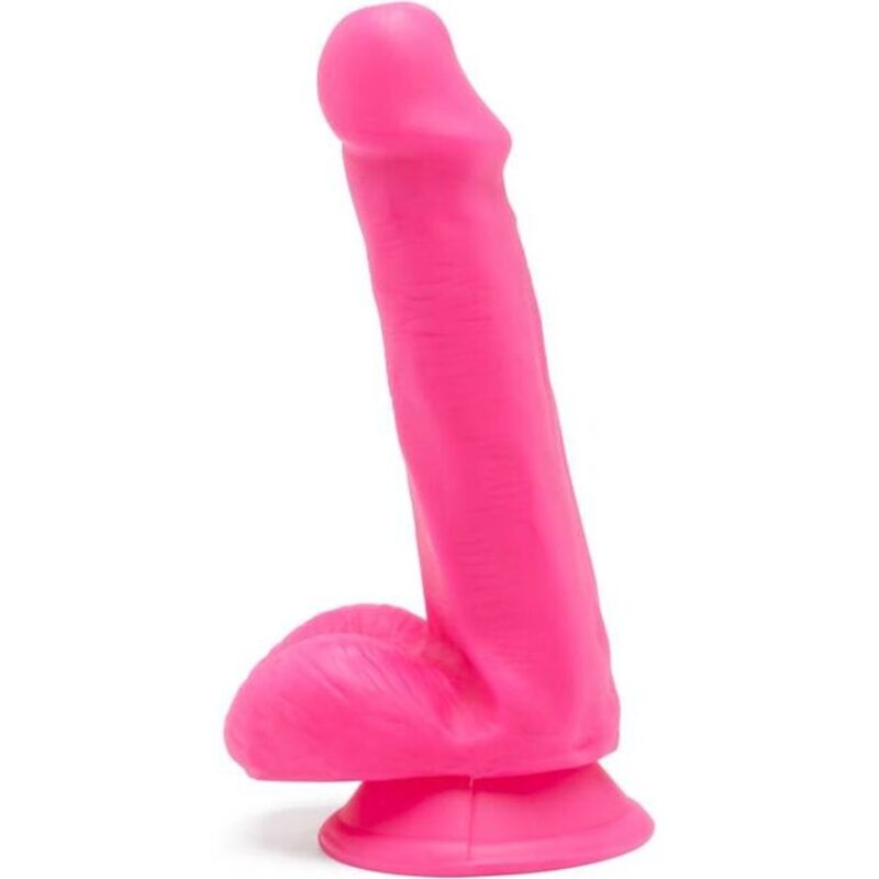 Imagen que nos facilita GET REAL de su producto erótico GET REAL - HAPPY DICKS DILDO 12 CM CON TESTÍCULOS ROSA para nuestra categoría "JUGUETES BIENESTAR |Dildos sin Vibración|Penes realisticos".