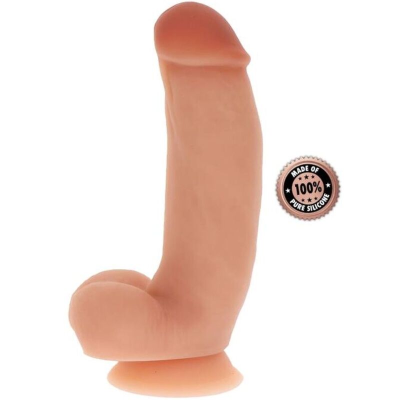 Imagen que nos facilita GET REAL de su producto erótico GET REAL - DILDO SILICONA 18 CM CON TESTÍCULOS NATURAL para nuestra categoría "JUGUETES BIENESTAR |Dildos sin Vibración|Penes realisticos".