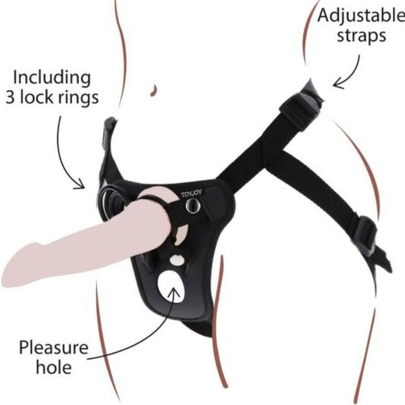 Imagen que nos facilita GET REAL de su producto erótico GET REAL - STRAP-ON PLEASURE HARNÉS NEGRO para nuestra categoría "JUGUETES BIENESTAR |Arneses|Arneses sin Vibración".