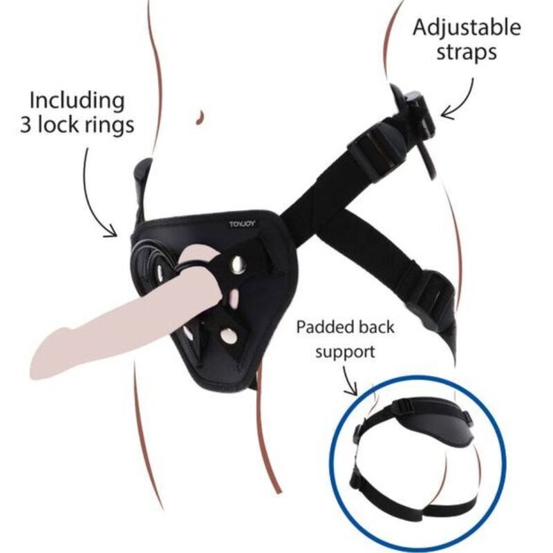 Imagen que nos facilita GET REAL de su producto erótico GET REAL - STRAP-ON DELUXE HARNÉS NEGRO para nuestra categoría "JUGUETES BIENESTAR |Arneses|Arneses sin Vibración".