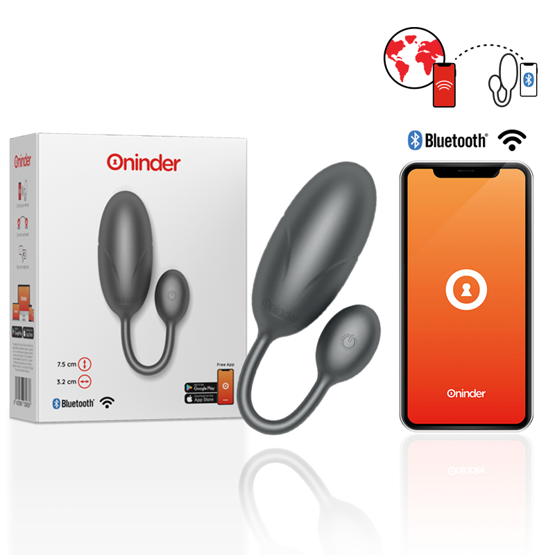 Imagen que nos facilita ONINDER de su producto erótico ONINDER - TOKYO HUEVO VIBRADOR NEGRO 7.5 X 3.2 CM - APP GRATUITA para nuestra categoría "JUGUETES BIENESTAR |Vibradores|Vibradores con APP".