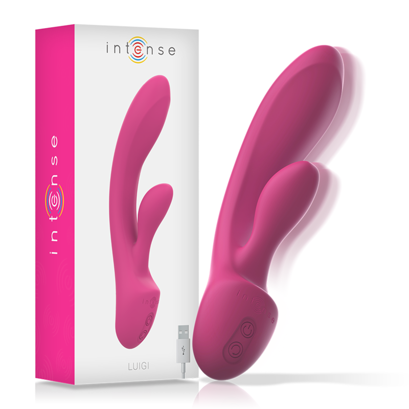 Imagen que nos facilita INTENSE FUN de su producto erótico INTENSE - LUIGI VIBRADOR RABBIT SILICONA LIQUIDA ROSA para nuestra categoría "JUGUETES BIENESTAR |Vibradores|Vibradores Rabbit".
