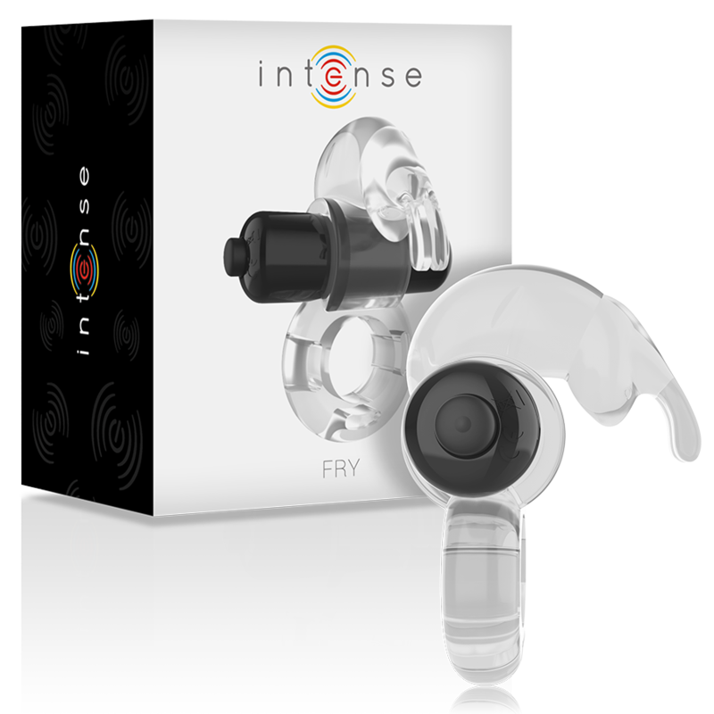 Imagen que nos facilita INTENSE COUPLES TOYS de su producto erótico INTENSE - FRY ANILLO VIBRADOR TRANSPARENTE para nuestra categoría "JUGUETES BIENESTAR |Juguetes para Hombres|Accesorios para el pene|Anillos Pene|Anillos con Vibración".