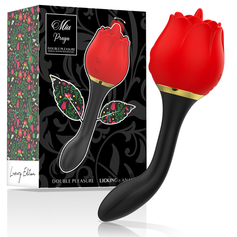 Imagen que nos facilita MIA de su producto erótico MIA - PRAGA DOUBLE PLEASURE LICKING + ANAL para nuestra categoría "JUGUETES BIENESTAR |Juguetes para Mujeres|Estimuladores|Succionadores sin vibración".