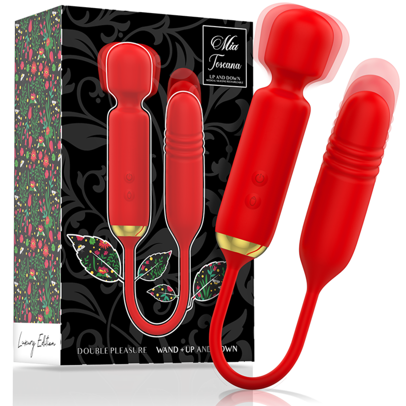 Imagen que nos facilita MIA de su producto erótico MIA - TOSCANA DOUBLE PLEASURE WAND + UP AND DOWN para nuestra categoría "JUGUETES BIENESTAR |Juguetes para Mujeres|Estimuladores".