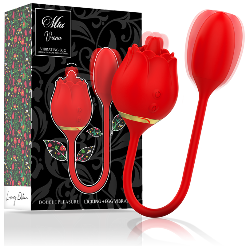 Imagen que nos facilita MIA de su producto erótico MIA - VIENA DOUBLE PLEASURE LICKING + HUEVO VIBRADOR para nuestra categoría "JUGUETES BIENESTAR |Juguetes para Mujeres|Estimuladores|Succionadores sin vibración".