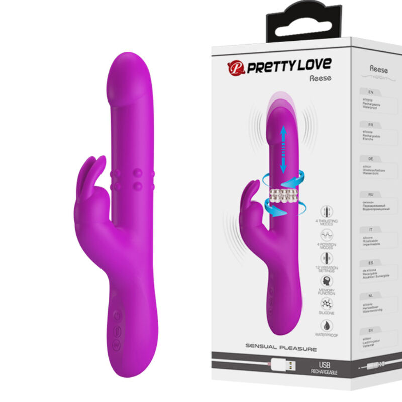 Imagen que nos facilita PRETTY LOVE de su producto erótico PRETTY LOVE - REESE VIBRADOR CON ROTACIÓN MORADO para nuestra categoría "JUGUETES BIENESTAR |Vibradores|Rotadores y vibradores".