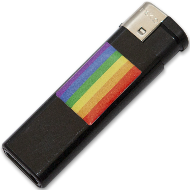 Imagen que nos facilita PRIDE de su producto erótico PRIDE - MECHERO NEGRO CON BANDERA LGBT para nuestra categoría "ARTÍCULOS VARIOS|Articulos divertidos|Complementos".
