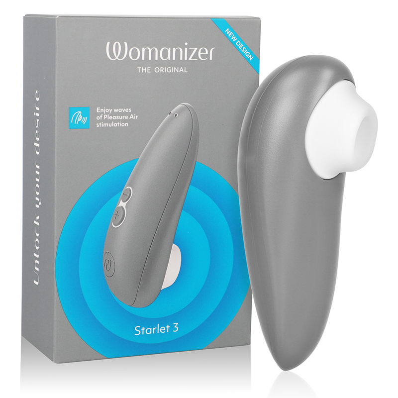 Imagen que nos facilita WOMANIZER de su producto erótico WOMANIZER - STARLET 3 ESTIMULADOR CLÍTORIS GRIS para nuestra categoría "JUGUETES BIENESTAR |Juguetes para Mujeres|Estimuladores|Masajeadores".