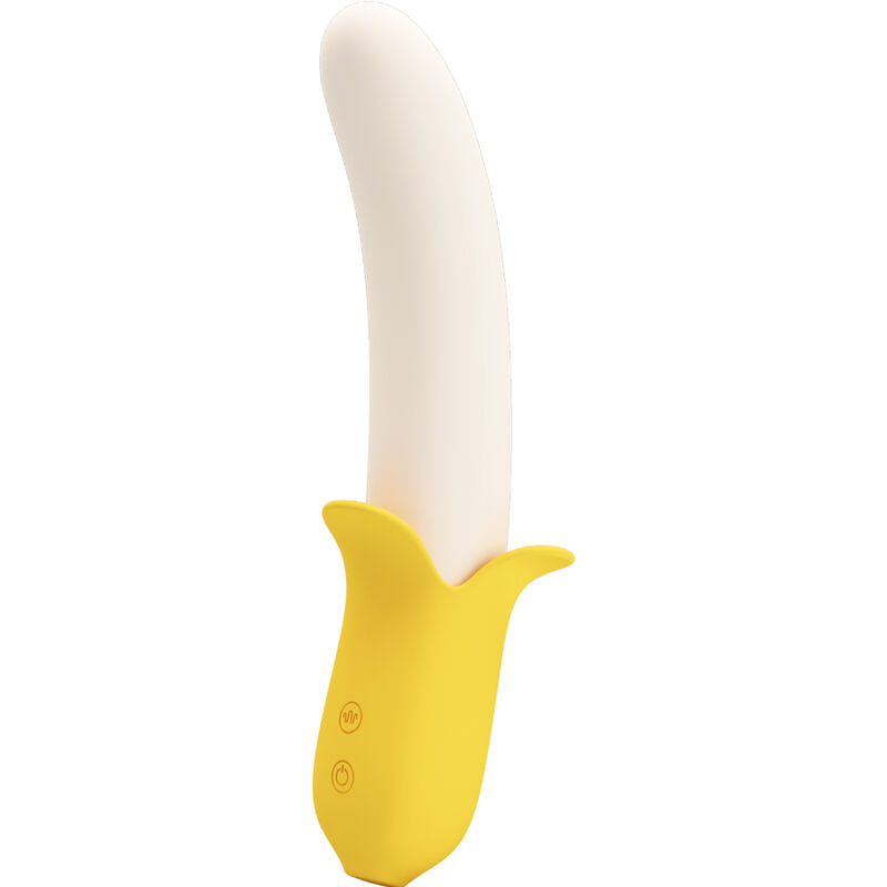 Imagen que nos facilita PRETTY LOVE de su producto erótico PRETTY LOVE - BANANA GEEK SUPER POWER 7 VIBRACIONES UP&DOWN SILICONA NEGRO para nuestra categoría "JUGUETES BIENESTAR |Dildos sin Vibración".