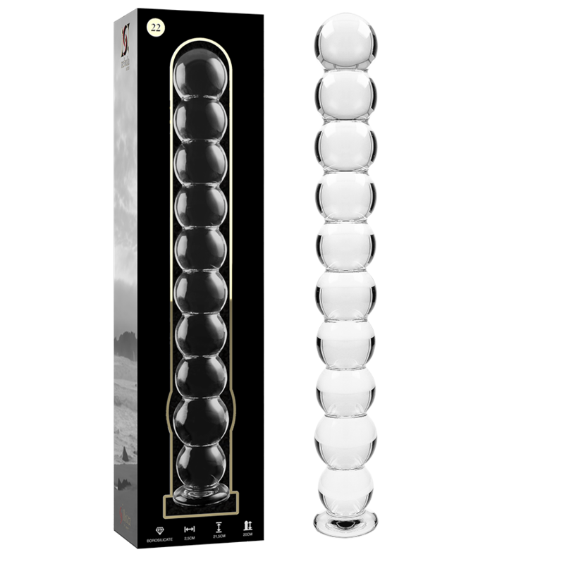Imagen que nos facilita NEBULA SERIES BY IBIZA de su producto erótico NEBULA SERIES BY IBIZA - MODELO 22 DILDO CRISTAL TRANSPARENTE 21.5 CM -O- 2.5 CM para nuestra categoría "JUGUETES BIENESTAR |Dildos sin Vibración".