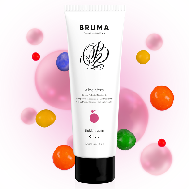 Imagen que nos facilita BRUMA de su producto erótico BRUMA - GEL DESLIZANTE CON ALOE VERA SABOR A CHICLE 100 ML para nuestra categoría "DROGUERÍA |Lubricantes|Con deliciosos Sabores".