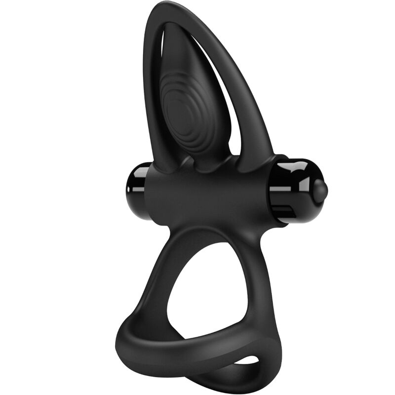 Imagen que nos facilita PRETTY LOVE MALE de su producto erótico PRETTY LOVE - ANILLO VIBRADOR 10 VIBRACIONES SILICONA NEGRO para nuestra categoría "JUGUETES BIENESTAR |Arneses|Arneses con Vibración".
