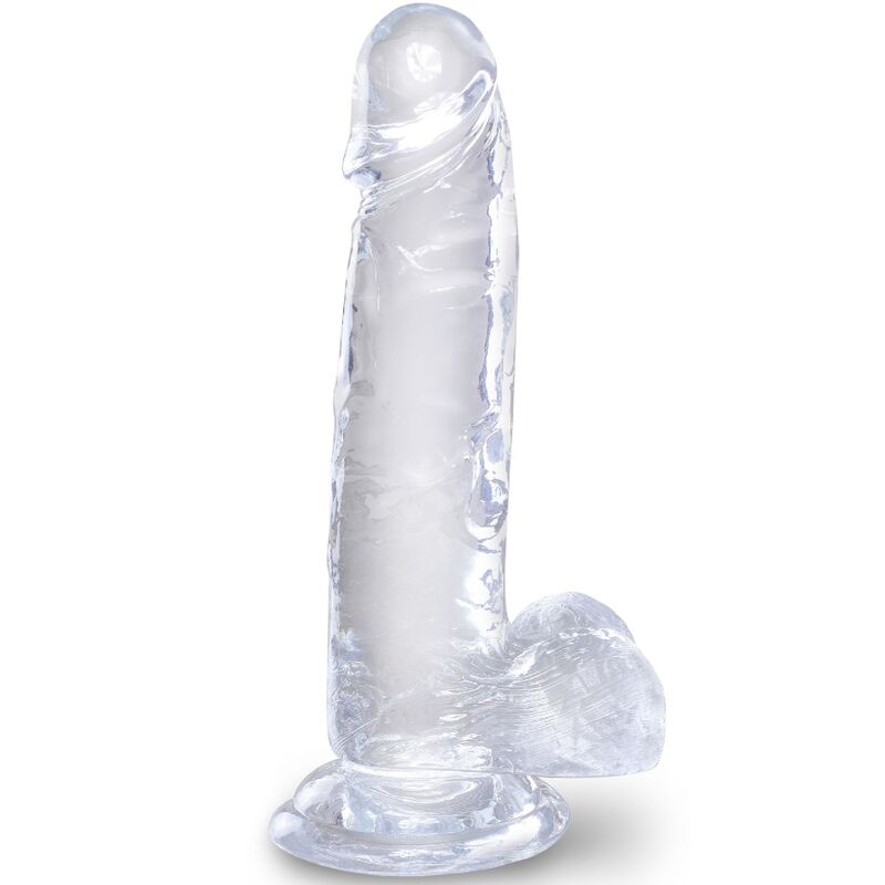 Imagen que nos facilita KING COCK de su producto erótico KING COCK - CLEAR PENE REALÍSTICO CON TESTÍCULOS 15.2 CM TRANSPARENTE para nuestra categoría "JUGUETES BIENESTAR |Dildos sin Vibración|Dildos para Arneses".